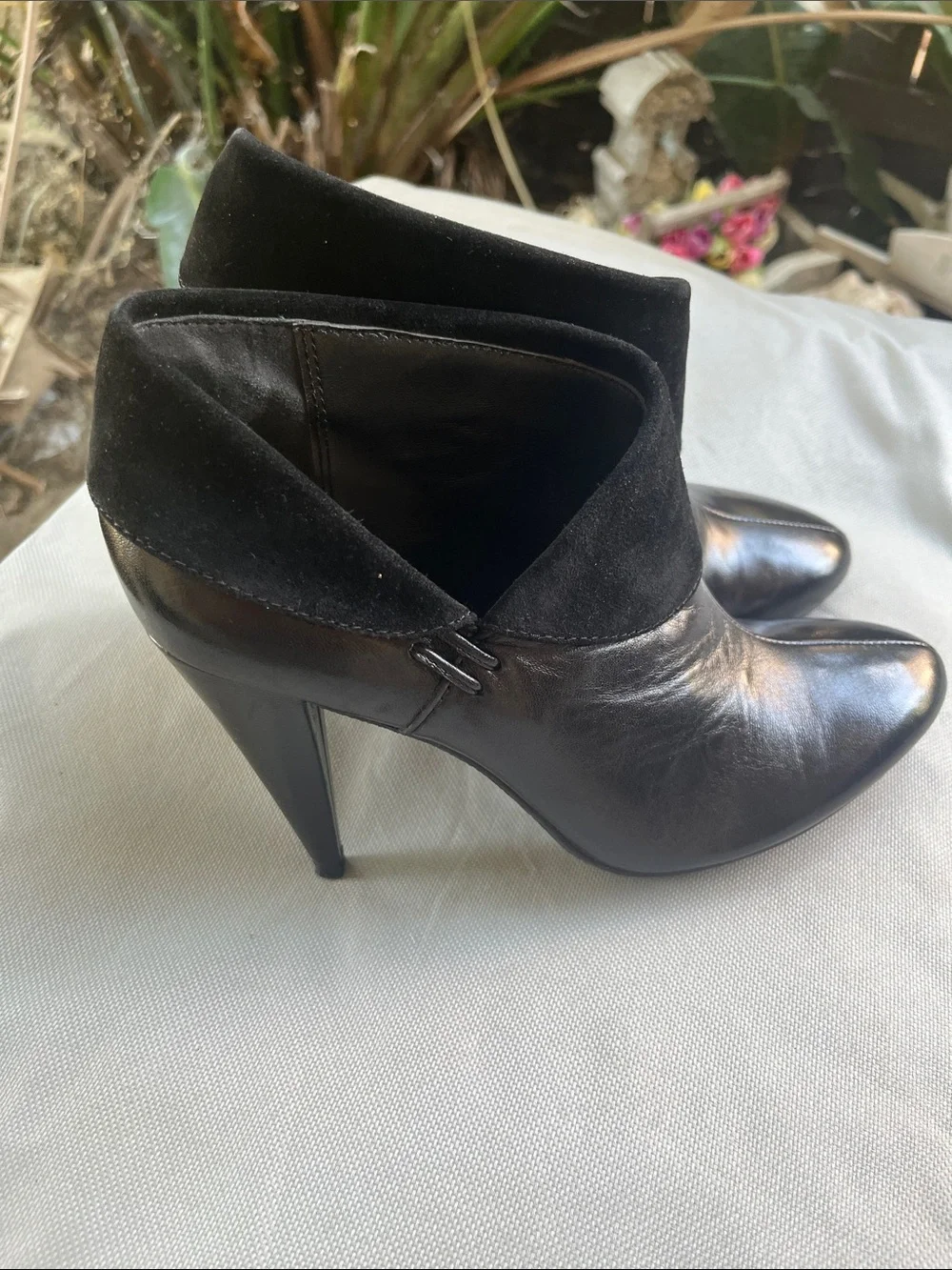 Coach Black Leather and Suede Ankle Booties